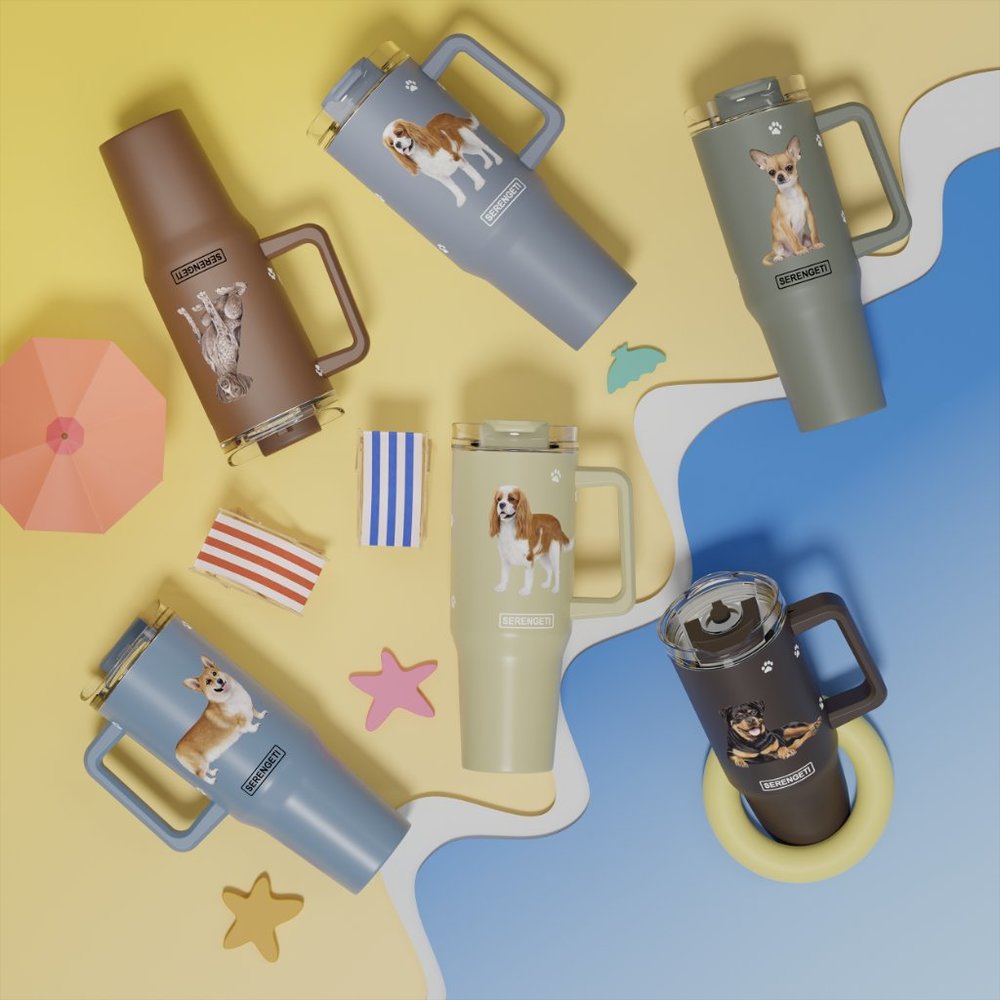 Beagle Serengeti 40 Oz Ultimate Tumbler with Handle and Straw - Picture 10 of 11